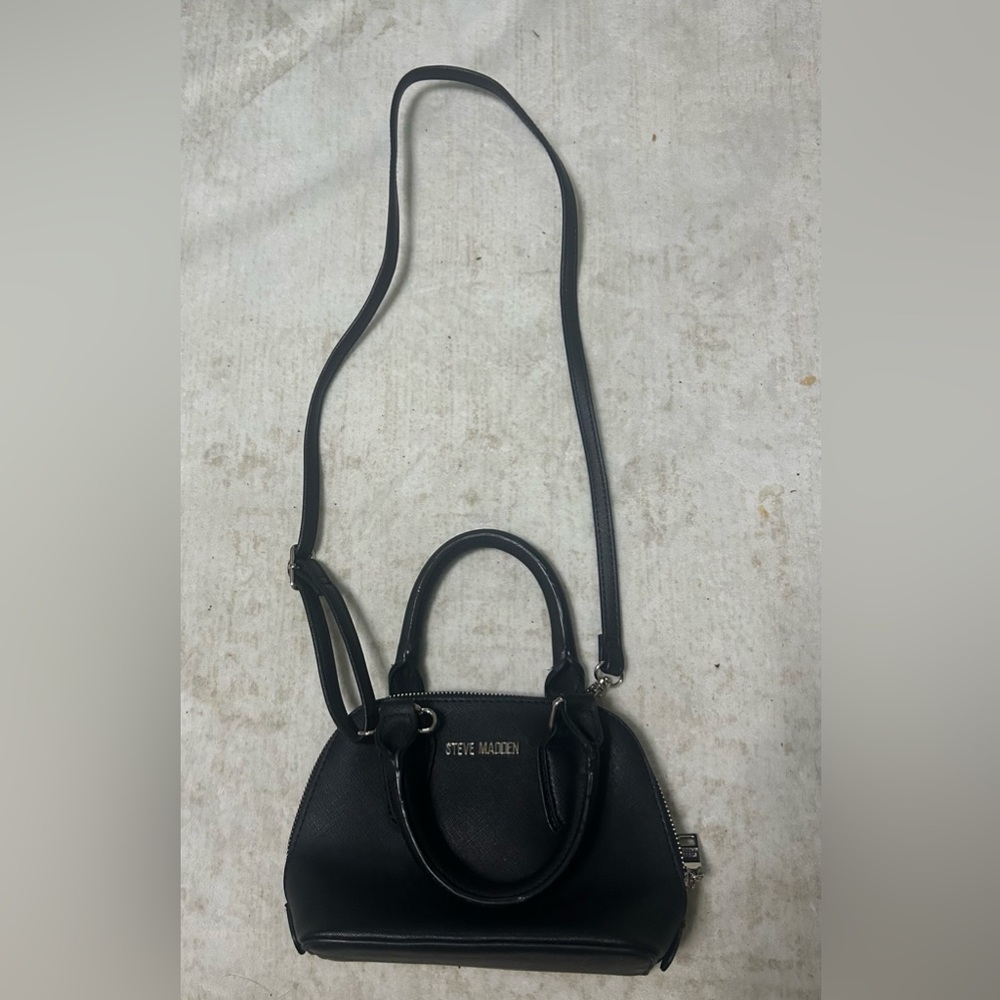 Steve Madden Black Crossbody Satchel with Top Handles